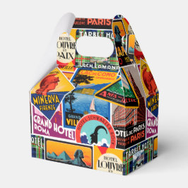 Caixinha De Lembrancinhas Rótulos de Viagem Antigos