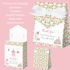 Caixinha De Lembrancinhas Roupa De Bebê De Morango Com Chá de fraldas De Pad