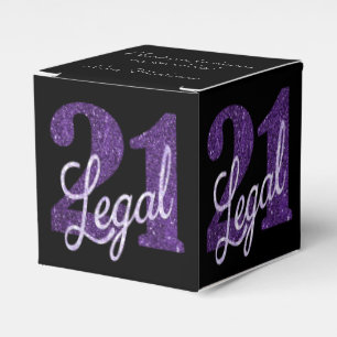 Caixinha De Lembrancinhas Roxo 21 e Ofício   aniversário de 21 anos Chic
