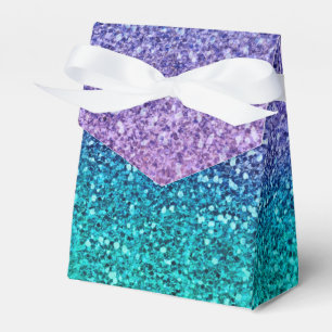 Caixinha De Lembrancinhas Roxo Lavanda & Verde Aqua Turquesa Espelhado Festa