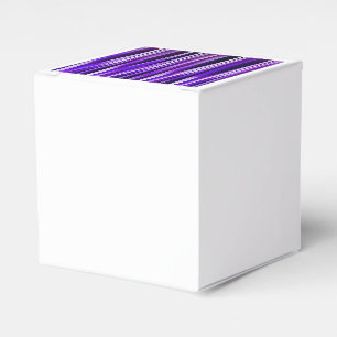 Caixinha De Lembrancinhas Roxo real, Lilac e teste padrão Stripy de prata