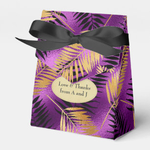Caixinha De Lembrancinhas Roxo tropical exótico e Dourado
