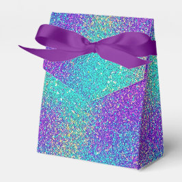 Caixinha De Lembrancinhas Roxo Turquesa Glitter Gradiente Brilhante
