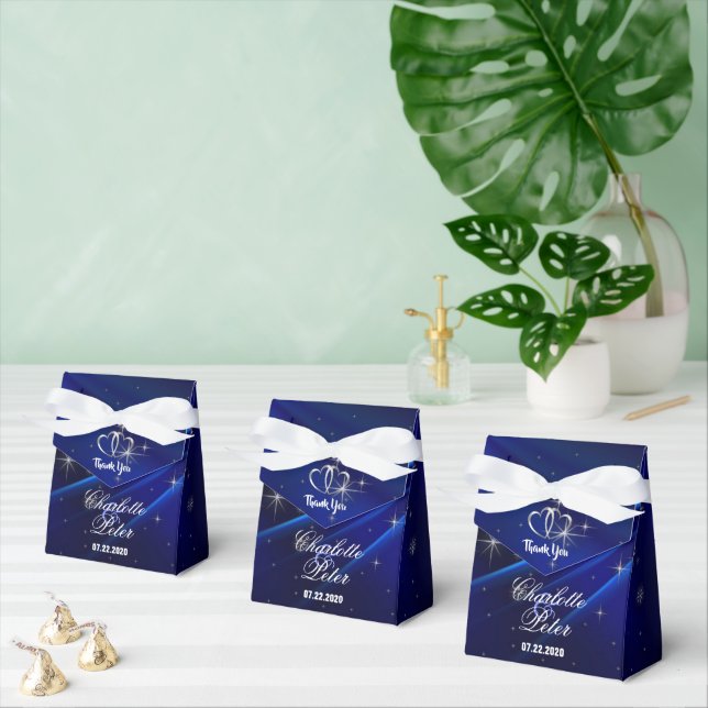 Caixinha De Lembrancinhas Royal Blue Diamantes/Corações Boxes de Casamento (Múltiplo)