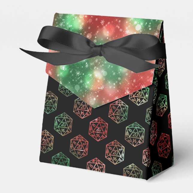 Caixinha De Lembrancinhas RPG Dice | XMAS Fantasy Retro Tabletop PnP Gamer (Frente)