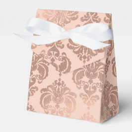 Caixinha De Lembrancinhas Rubor Rosa Dourado Rosa Glamour Moderno Damasco