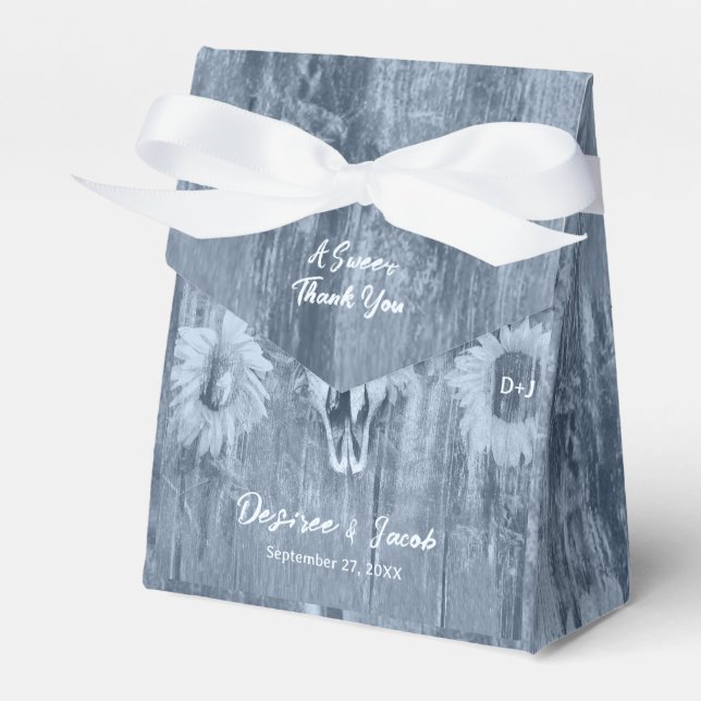 Caixinha De Lembrancinhas Russty Blue Country Girassóis Girassóis (Frente)