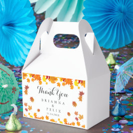 Caixinha De Lembrancinhas Rustic Autumn Leaves Wedding