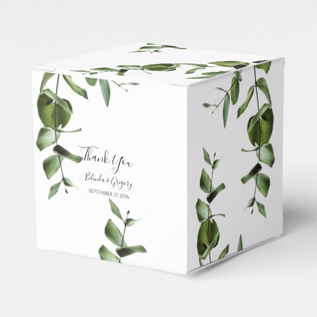 Caixinha De Lembrancinhas Rustic Eucalyptus deixa casamento (Frente)