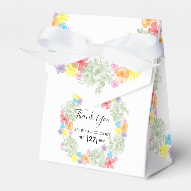 Caixinha De Lembrancinhas Rustic Floral Wreath Wedding (Frente)