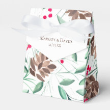 Rustic Pine Cones and Berries Weding Box Box