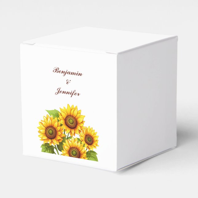 Caixinha De Lembrancinhas Rustic Sunflower Wedding  (Frente)