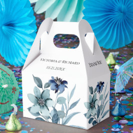 Caixinha De Lembrancinhas rustic watercolor illustration blue floral bouquet