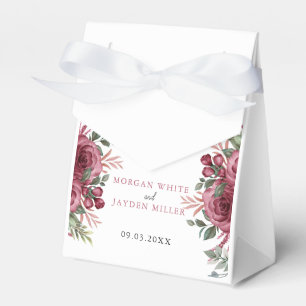 Caixinha De Lembrancinhas Rustic Watercolor Pastel Maroon Bloom Weding Fav