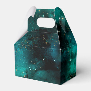 Caixinha De Lembrancinhas Saco de Tote do Design 1 da Série Teal Galaxy