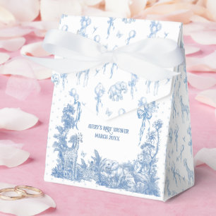 Caixinha De Lembrancinhas Safari Animal Dusty Blue Toile Baby Boy Chá
