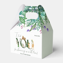 Caixinha De Lembrancinhas Safari Animal Jungle Green Chá de fraldas