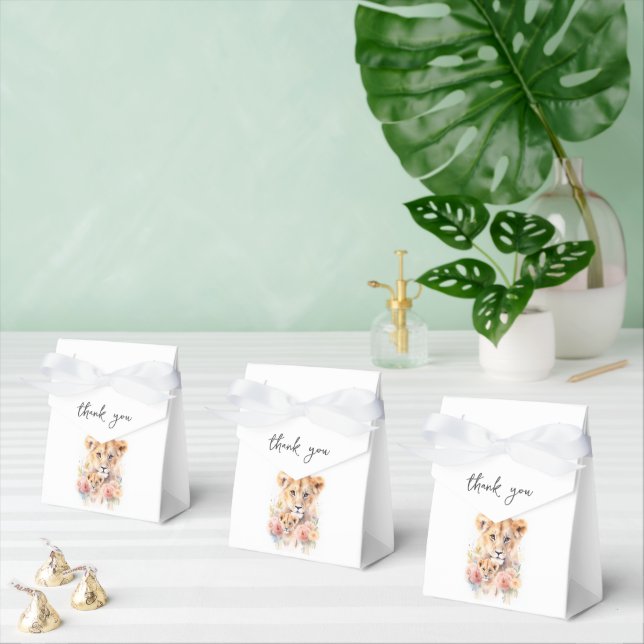 Caixinha De Lembrancinhas Safari Animal Lion Floral Mãe Chá de fraldas (Múltiplo)