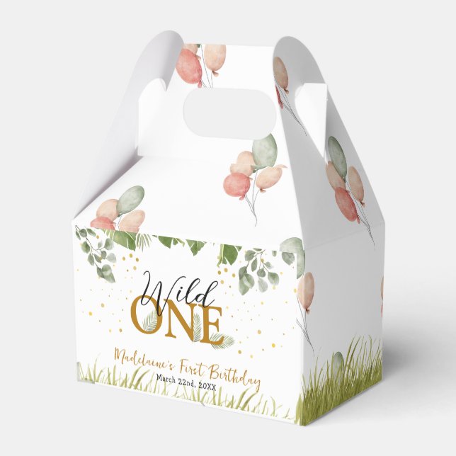 Caixinha De Lembrancinhas Safari Selva Selvagem Um Primeiro Aniversário (Verso)