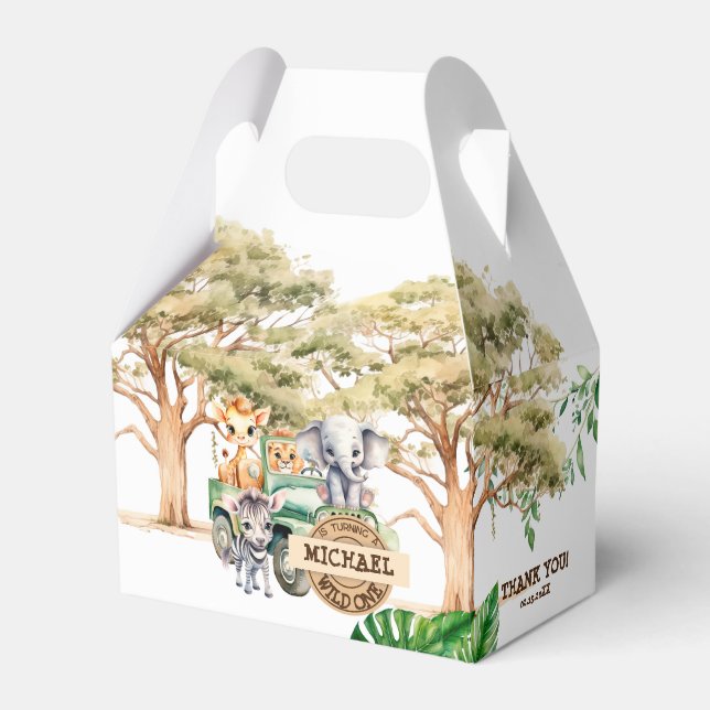 Caixinha De Lembrancinhas Safari Wild One Birthday (Frente)