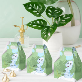 Caixinha De Lembrancinhas Sage Green Favor Box Blue Dinossaur Balão