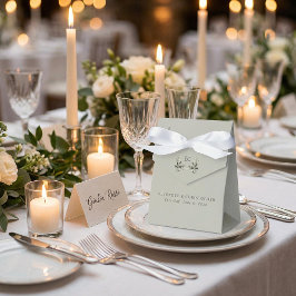 Caixinha De Lembrancinhas Sage Green Olive Branch Monogram Wedding