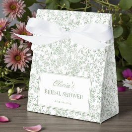 Caixinha De Lembrancinhas Sage Green Vintage French Floral Bridal Shower