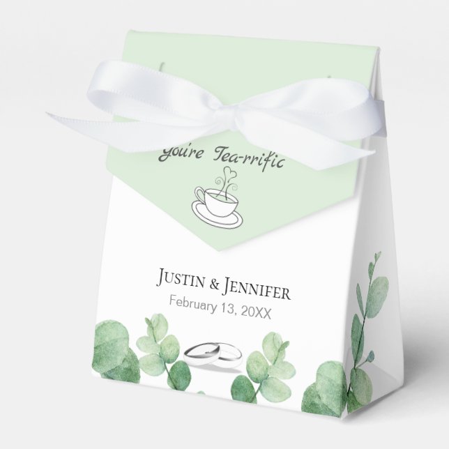 Caixinha De Lembrancinhas Sage Green Wedding Guest Favors (Frente)