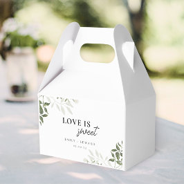 Caixinha De Lembrancinhas Sage Greenery & White Floral O Amor é Doce Casamen