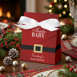Caixinha De Lembrancinhas Santa Baby Chás de Bebê de Natal