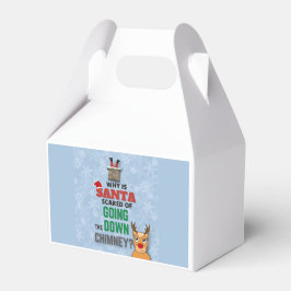 Caixinha De Lembrancinhas Santa Claus chimney flocos de neve engraçados azul