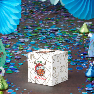 Caixinha De Lembrancinhas  Santa Hat Basketball Reindeer Christmas Fun Sport