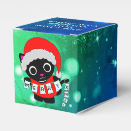 Caixinha De Lembrancinhas Saudação da Feliz Feliz de Gato de Natal