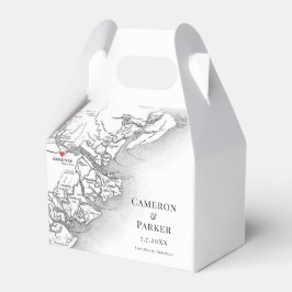 Caixinha De Lembrancinhas Savannah Georgia Mapa Elegante Casamento Branco Ne