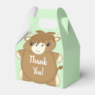 Caixinha De Lembrancinhas Scottish Highland Cow Chá de fraldas Green