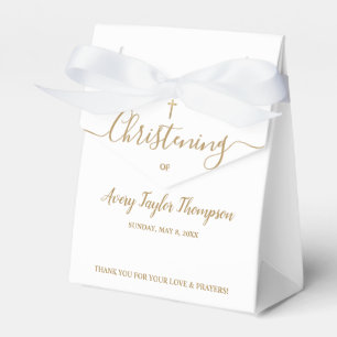Caixinha De Lembrancinhas Script Elegante Dourado Cruzado Personalizado