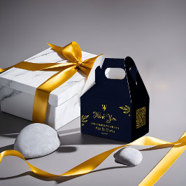Caixinha De Lembrancinhas script na moda elegant Favor Box com azul escuro