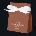 Caixinha De Lembrancinhas Script Simples Terracotta Monograma Personalizado<br><div class="desc">Caixas Personalizadas de Favoritos Personalizadas do Script do Terracotta Monograma Simples</div>