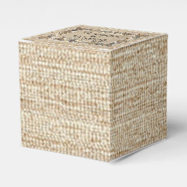 Caixinha De Lembrancinhas Seashell Border em Brown Weave Wedding