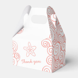 Caixinha De Lembrancinhas Seastar swirl aqua branco favor do casamento