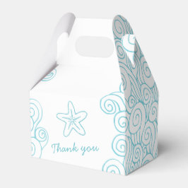 Caixinha De Lembrancinhas Seastar swirl aqua branco favor do casamento