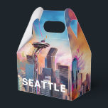 Caixinha De Lembrancinhas Seattle Skyline Abstrato Art<br><div class="desc">Adicione um toque moderno ao seu evento com esta caixa de favoritos com a arte do horizonte de Seattle abstrato. Perfeito para casamentos,  festas ou presentes corporativos.</div>