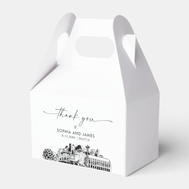 Caixinha De Lembrancinhas Seattle Wedding Personalised Favor Box (Frente)