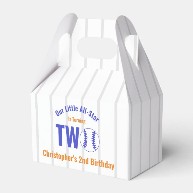Caixinha De Lembrancinhas Segundo aniversário All-Star Baseball (Frente)