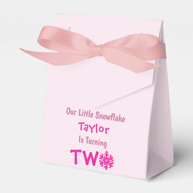 Caixinha De Lembrancinhas Segundo aniversário Pequeno Floco de Neve (Frente)