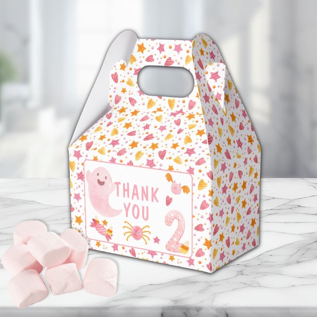 Caixinha De Lembrancinhas Segundo aniversário Rosa Fantasma Pequeno Boo Girl (Criador carregado)