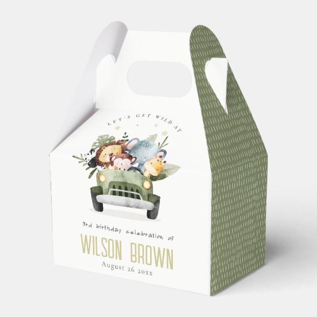 Caixinha De Lembrancinhas Selva Tropical Selvagem de Cute no Aniversário do  (Frente)