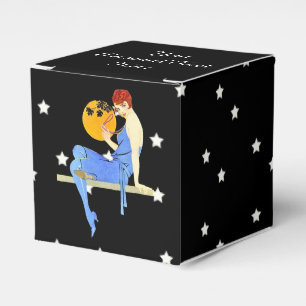 Caixinha De Lembrancinhas Senhora Vermelho Cabelo Azul Pingamento do Flapper