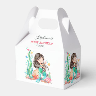 Caixinha De Lembrancinhas Sereia de Aquarela Cuta Sob O Chá de fraldas Mari