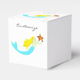 Caixinha De Lembrancinhas Sereia loura bonito com estrela Thunder_Cove